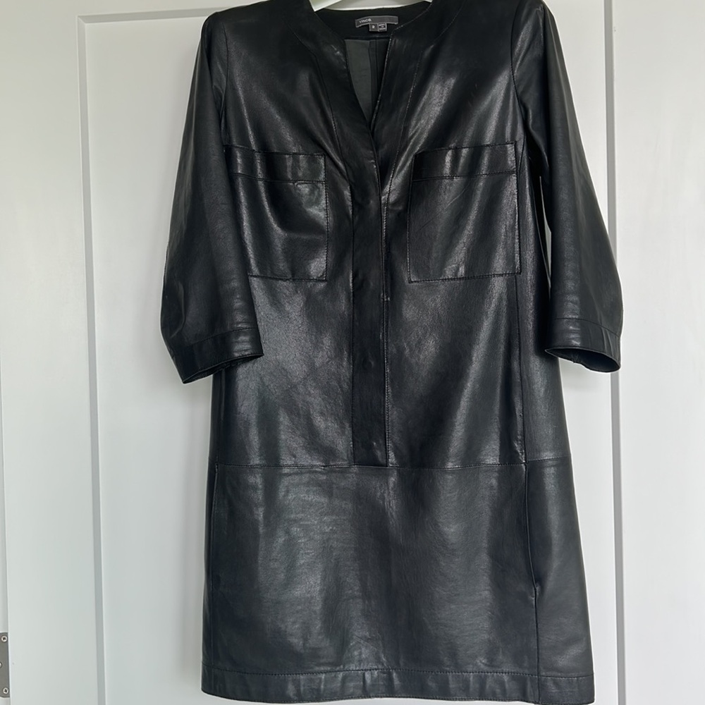 Vince Lambskin Leather Dress - Picture 3 of 10